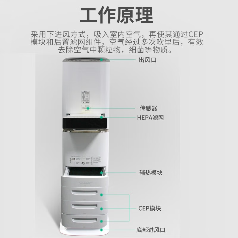 格力(GREE)空气净化器 空气消毒机 家用除细菌办公室消毒猎手系列净化器 KXJFA300-A02