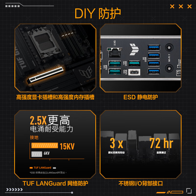 华硕 TUF GAMING B850M-PLUS WIFI7 重炮手 图 8