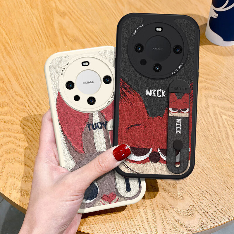 适用华为mate70pro手机壳尼克朱迪腕带mate60镜头全包mate50E软硅 古董白-腕带米白朱迪 华为Mate 70