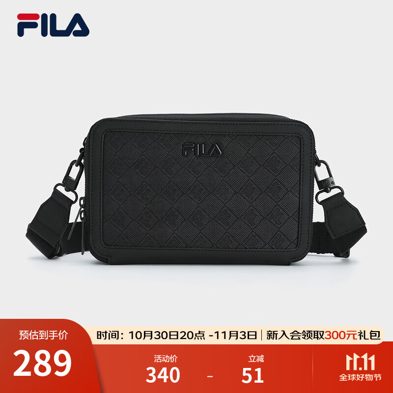 FILA斐乐挎包男包2025秋季新款时尚休闲单肩包斜挎包随身包黑色 正黑色-BK XS