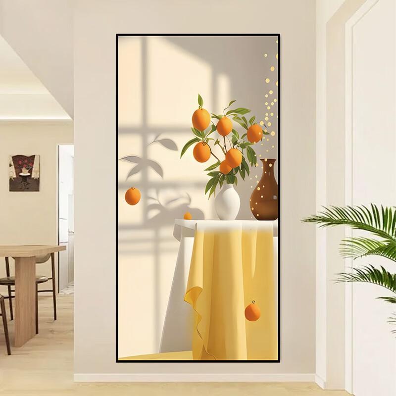 艾思尚自粘玄关装饰画绿植走廊过道入户正对门3d立体墙贴纸壁画寓意好 001.光影绿植 宽100厘米-高200厘米