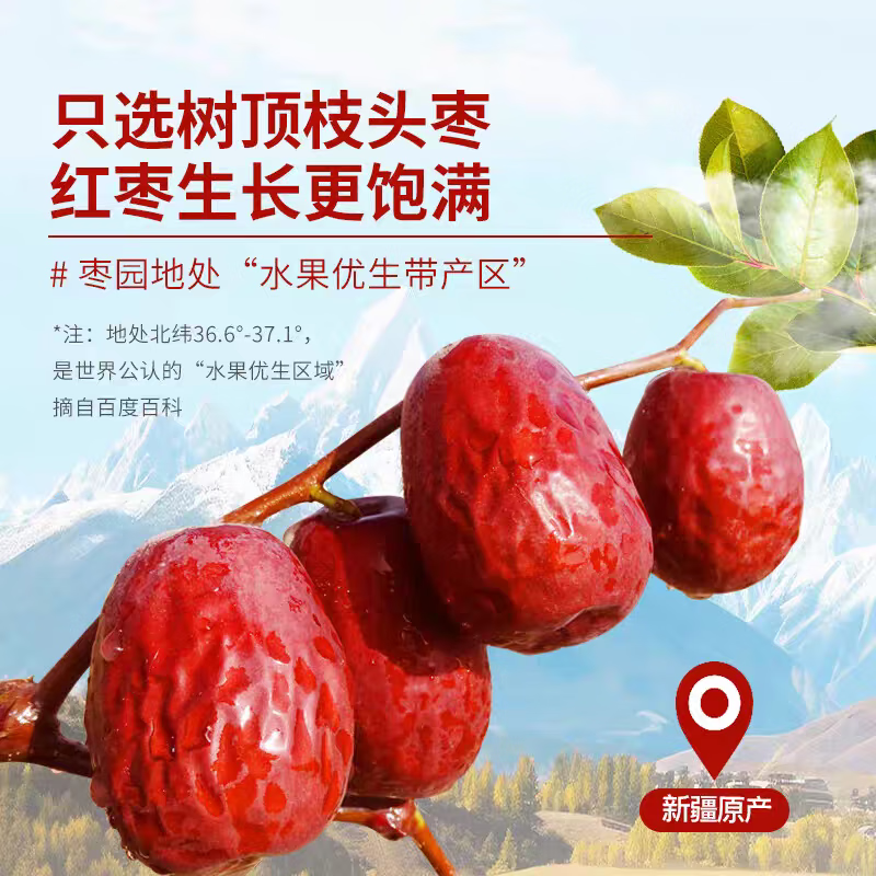 特等和田大枣新疆和田红枣2025新枣超级大号骏枣干吃即食 5CM+特大和田枣1斤 【个大5厘米+】