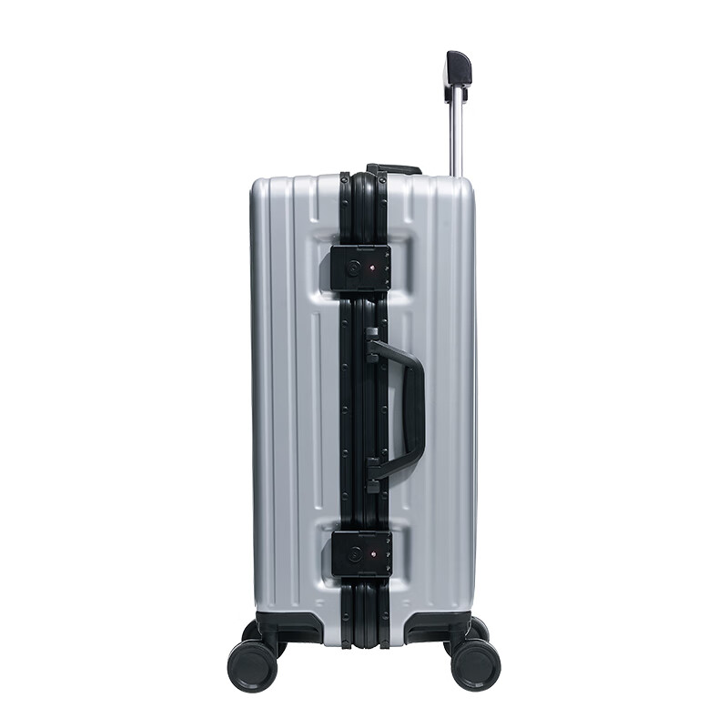 爱华仕(OIWAS)大容量铝框旅行箱成人行李箱拉杆箱旅游箱包 银色 24英寸 需托运箱