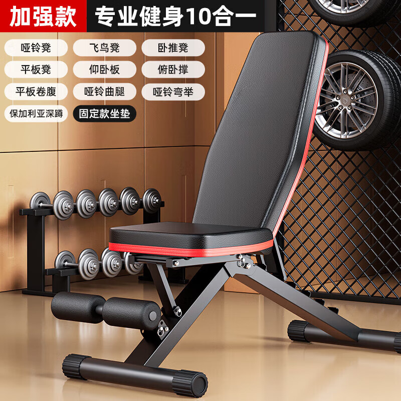 DALYKATE德国哑铃凳卧推男士仰卧起坐辅助器家用健身椅多功能运动器材专业 加强10合1 