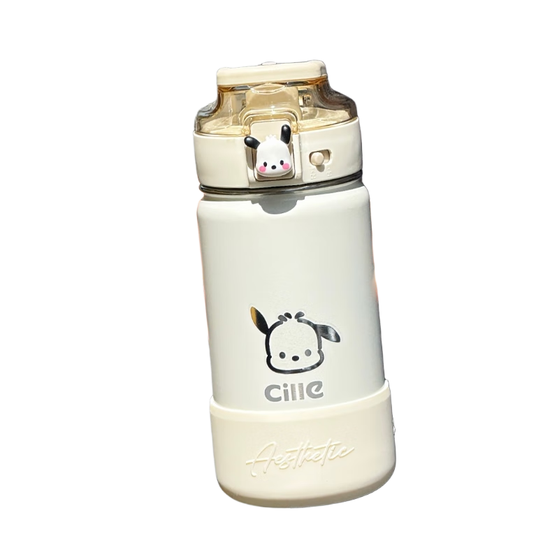 希樂(lè )(cille)學(xué)生保溫杯男女士高顏值316不銹鋼雙飲吸管杯子兒童戶(hù)外便攜水杯 白色【316內膽/雙飲/貼紙】600ml