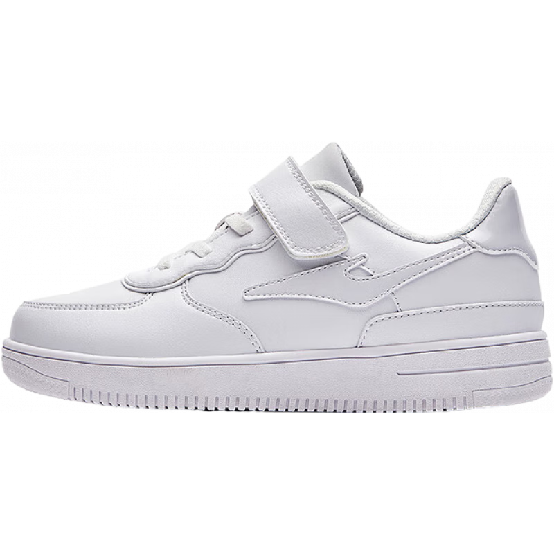 鸿星尔克童鞋儿童板鞋男童女童小白鞋秋季轻便透气休闲运动鞋百搭休闲 正白 -偏小1码 35