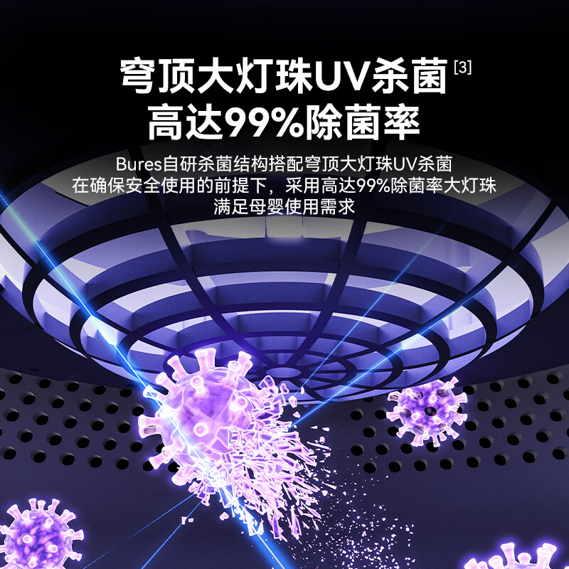 bures百而思无雾加湿器家用卧室2026新款空气净化器一体机鼻炎母婴幼儿专用静音除菌大面积容量客厅桌面 WIFI杀菌旗舰款-奶油白