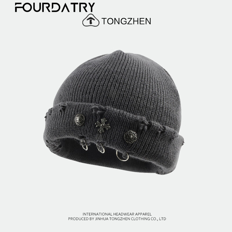 FOURDATRY�ǱȽ�ͷ��������ʮ�ּ�Բ���ƶ�ë��ñ��Ů��Ʀ��֯��Ƥñ��ñ�� ��ɫ M(56-58cm)