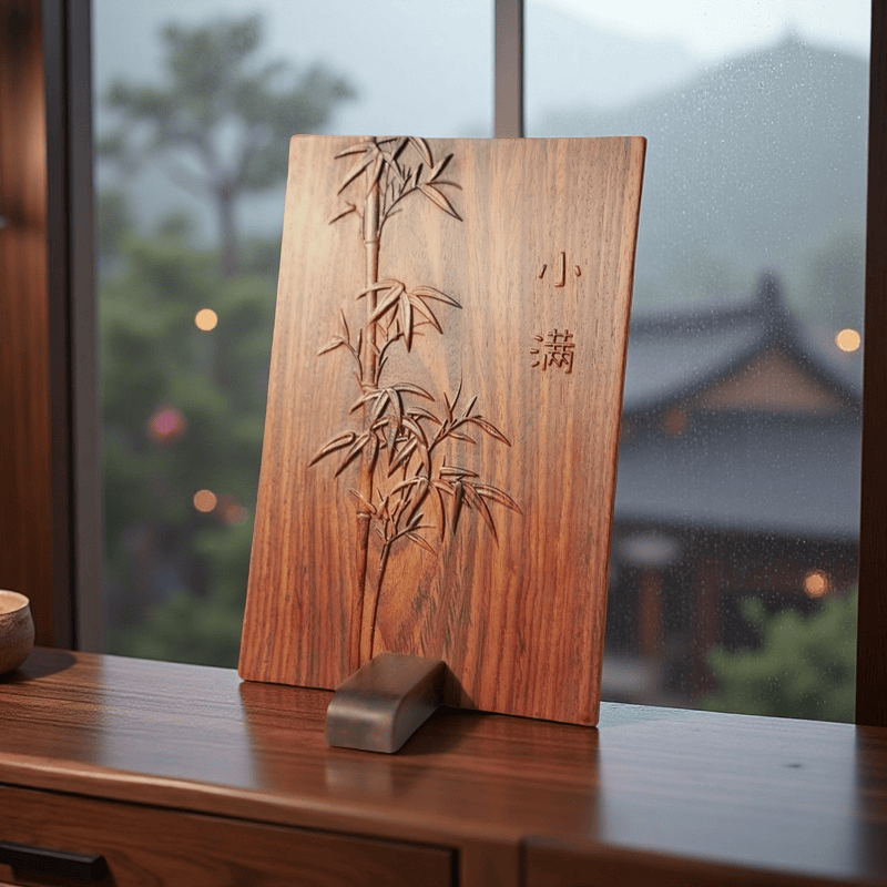 言吾臻境小满竹意国标红木桌面艺术品摆件家居书房茶室装饰送领导长辈礼物