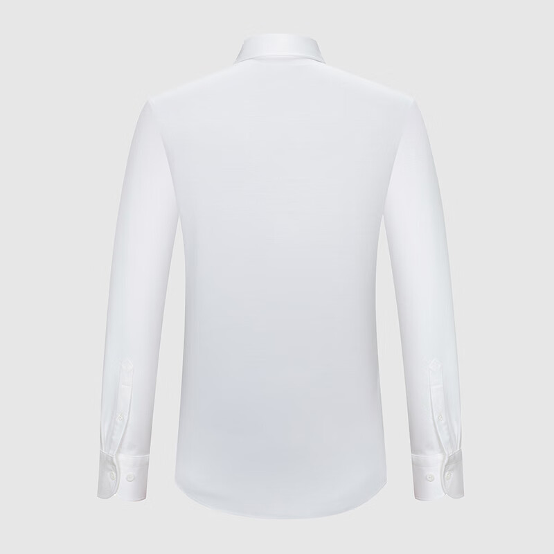东博利尼【3A级抗菌衬衫】秋季新品羽绒蛋白衬衫男经典款纯色衬衣 白色 39