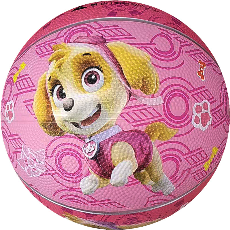 汪汪队立大功（PAW PATROL）儿童玩具球 拍拍球男孩橡胶小篮球 充气皮球幼儿运动 天天3号粉色B301-2礼品