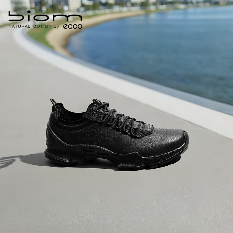 爱步（ECCO） BIOM C 秋冬牛皮城市跑步运动鞋男 健步800444 黑色42
