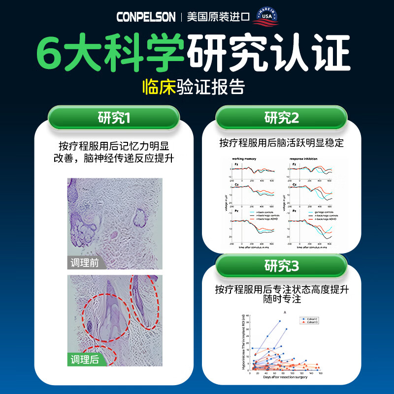 CONPELSON青少年神经酸补脑增强记忆力护眼补脑提升专注力神经酸磷脂酰氨酸 【体验装】 60粒*1瓶