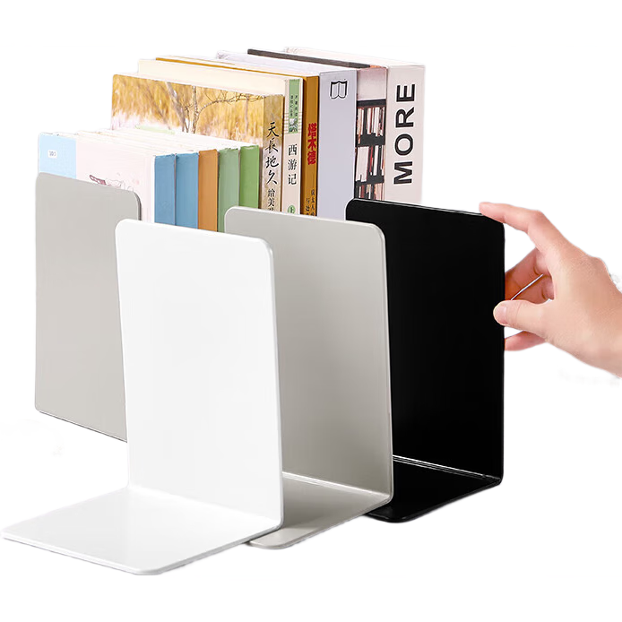 简约创意ins透明亚克力书架书立架L型书立书挡书夹固定桌面书本收纳神器放书隔板办公室大号书靠 透明色-6片装