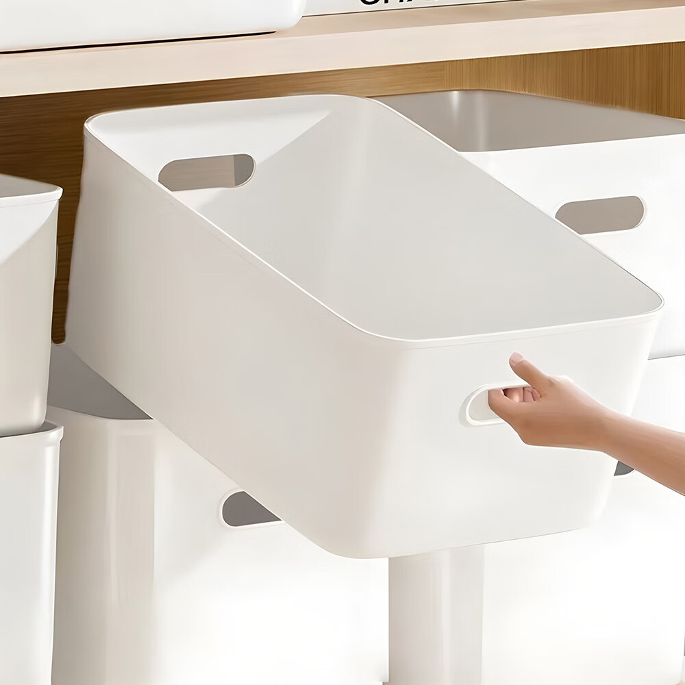 访客（FK）收纳盒 桌面收纳盒杂物内衣收纳盒玩具零食整理筐杂物储物盒 4个装30.5*20*12cm【大号】无盖