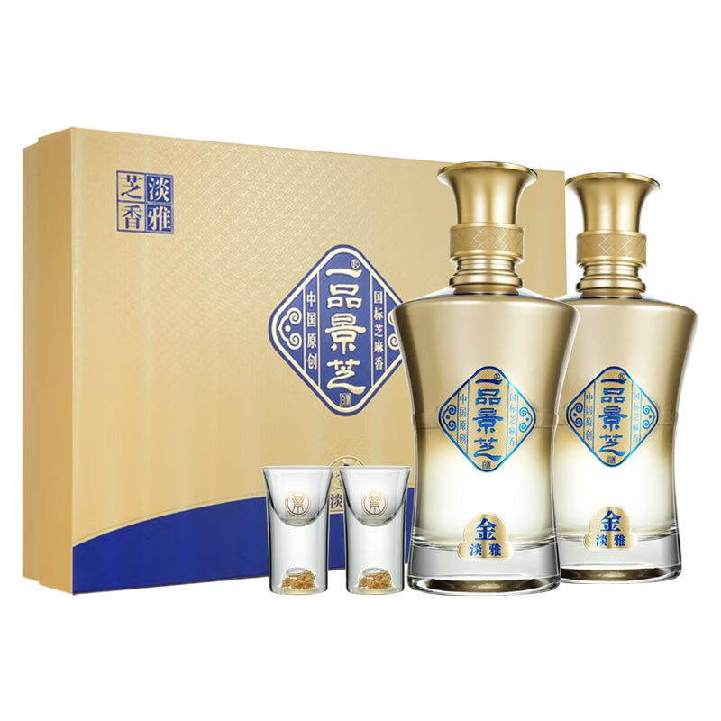 景芝【新品】金淡雅 芝香型高度白酒 宴请礼赠佳品 中秋送礼 53度 500mL 2瓶 礼盒装