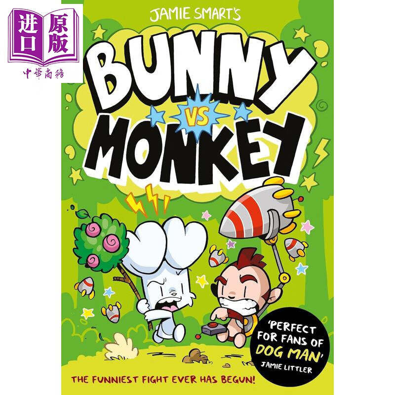 兔子大战猴子01 Bunny vs Monkey 英文原版 儿童漫画故事书 幽默搞笑故事集 进口童书 7-9岁英语读物 Jamie Smart