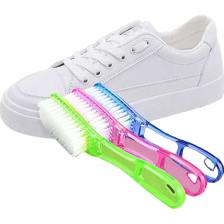 家务清洁刷硬毛刷多功能不掉毛洗衣服洗鞋刷水晶刷长柄塑料鞋刷子 1把