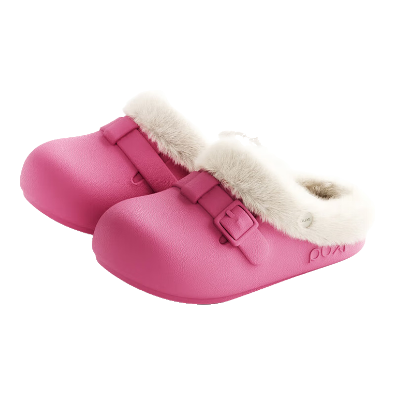 樸西女士冬季博肯可拆卸棉拖鞋復(fù)古輕盈軟彈保暖外穿防滑百搭情侶棉拖 樹(shù)莓粉 40-41