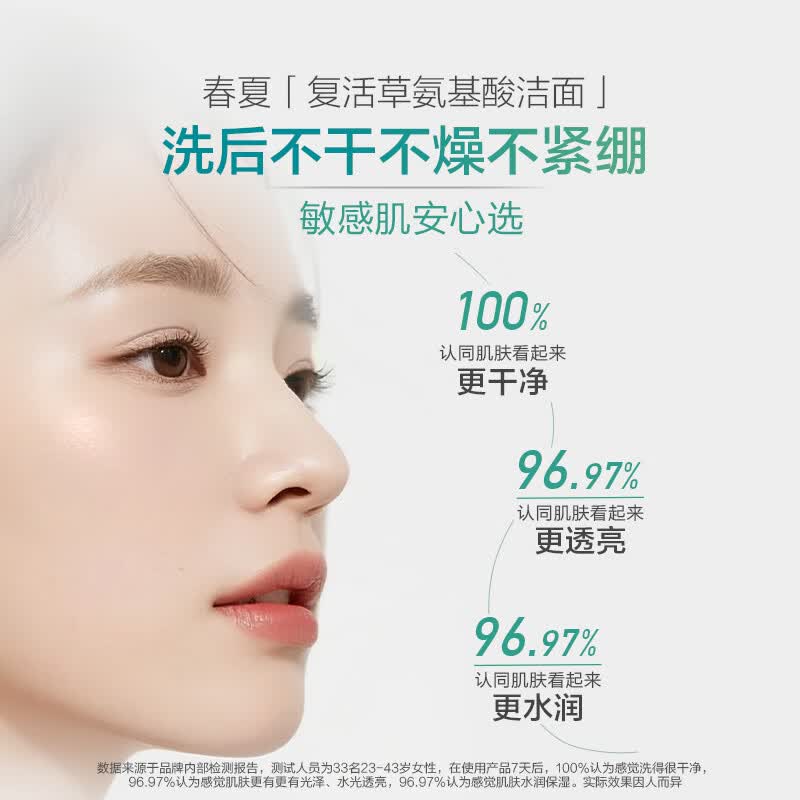 春夏(SPRING&SUMMER)复活草舒净氨基酸洗面奶清洁面敏感肌温和200g大容量 200g 200g