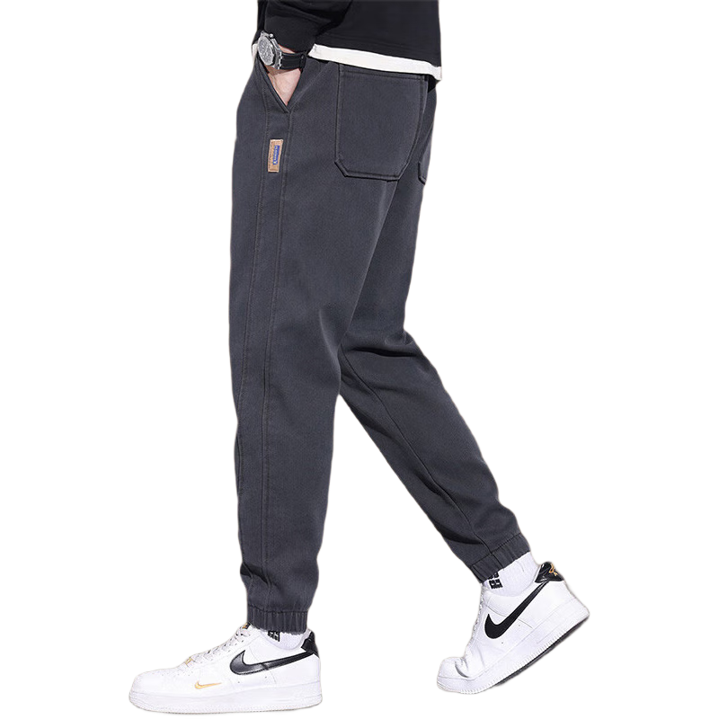 花花公子（PLAYBOY）休闲裤男2025年秋冬季裤子男士宽松束脚卫潮流加厚保暖长裤加绒