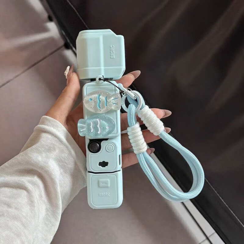 温诗欧大疆保护壳pocket3保护套可爱睡衣小狗硅胶云台相机机身防刮配件 【单机版】粉色保护壳＋挂绳