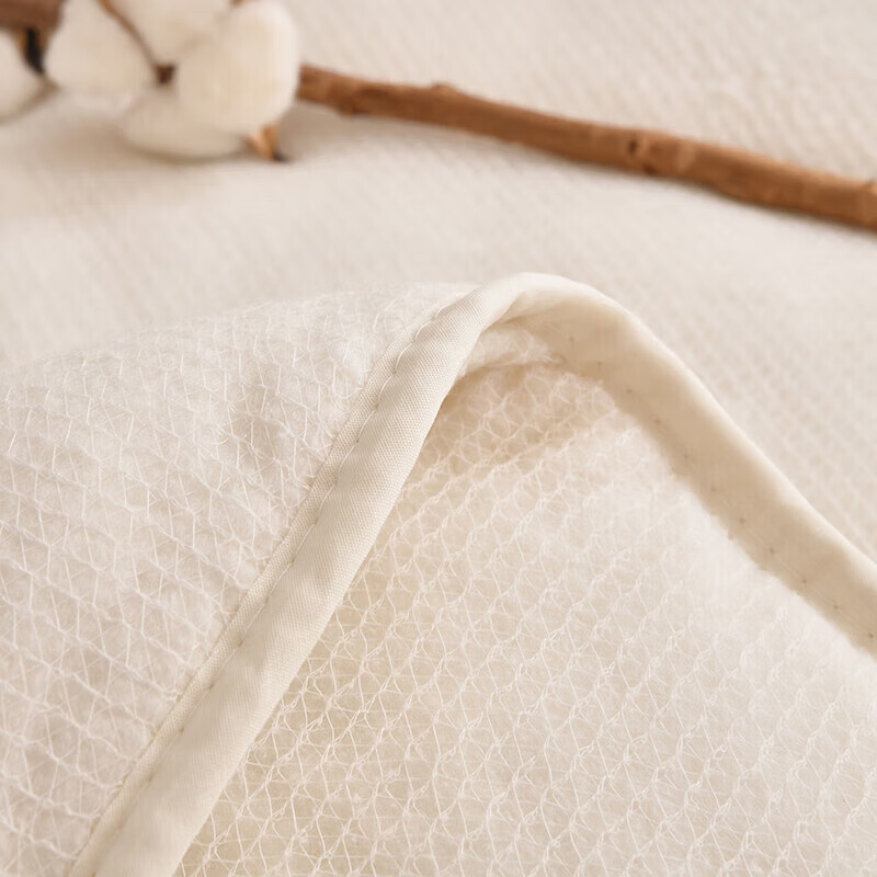 软贝新疆棉花被手工包边棉胎被子被芯鱼鳞网棉絮可盖可垫宿舍保暖棉絮 米白色（约5斤） 150cm*200cm单被芯