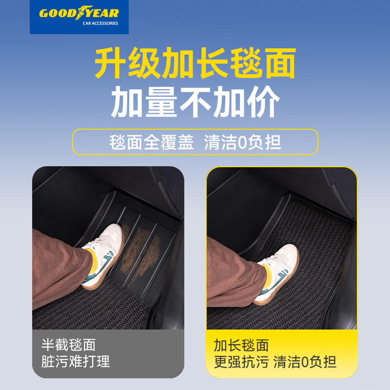 固特异(Goodyear)高边TPE汽车脚垫适用于蔚来乐道L90/L60后备箱垫车垫内饰防护配件 乐道L90 高边TPE脚垫 单层