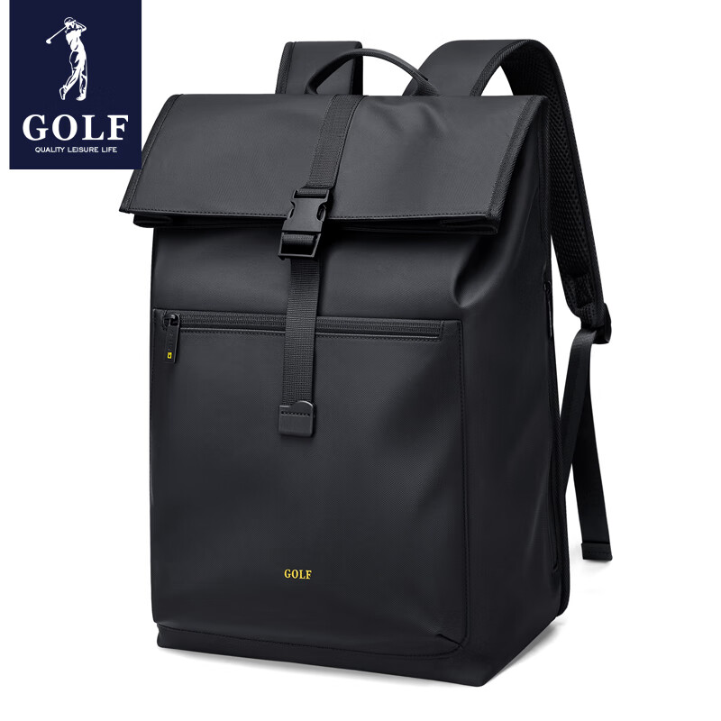 高尔夫（GOLF）双肩包男女百搭背包女休闲旅行学生书包防泼水出游背包【Q】 款式6-黑色