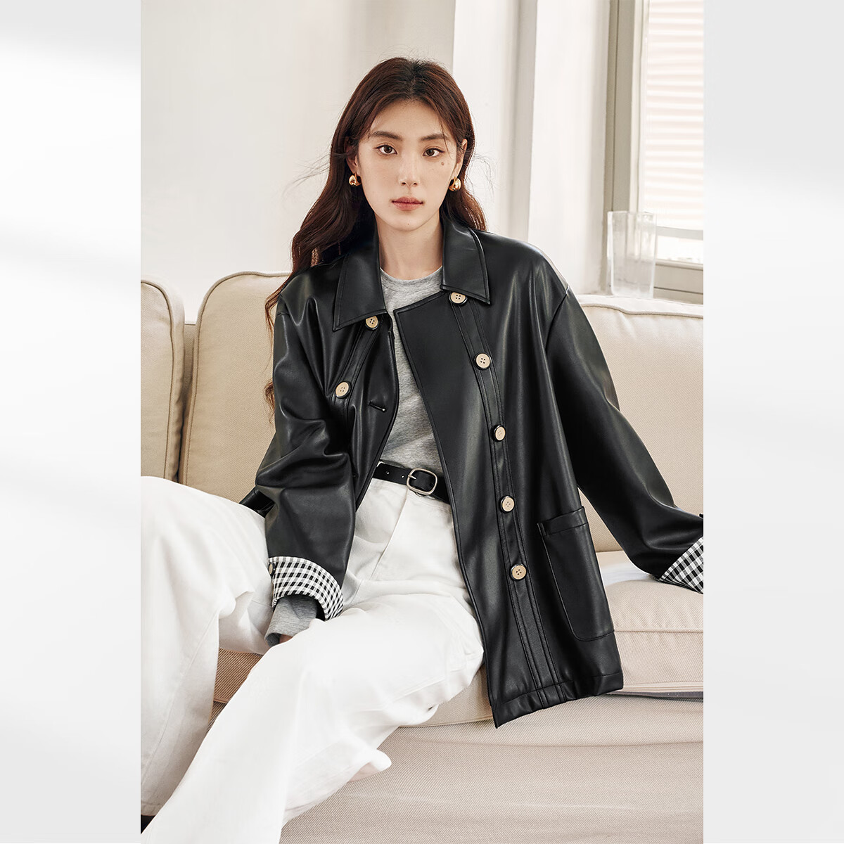 �԰ף�DUIBAI���Ͷ���Ƥ������ XL ���׺� ��������135-145 195.93Ԫ ����