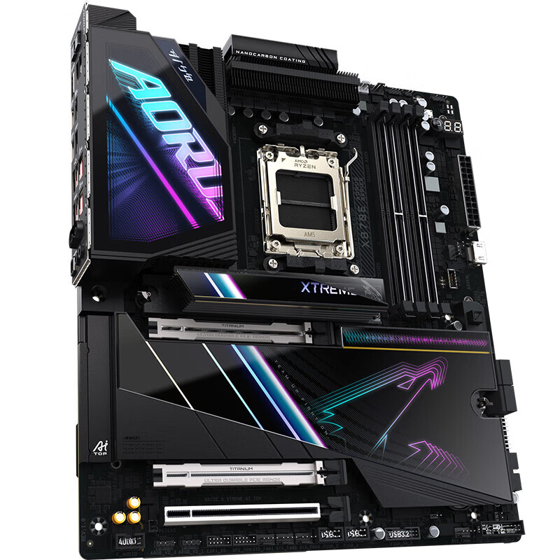 技嘉X870E AORUS AI TOP大雕主板搭配9700X 9800X 3D 9900X 9950X X870E AORUS 大雕 无内存 x AMD R5 9600X 散片