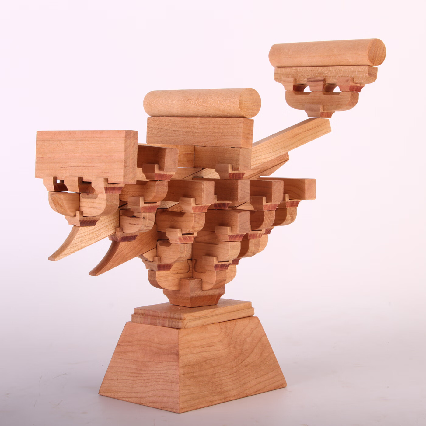 六块拼贴斗拱积木体验传统文化精髓的益智玩具榫卯拼装模型sn8254 米