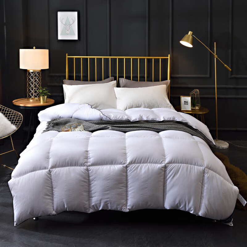 恒源祥出口羽丝绒被白鹅丝绒被芯冬被加厚保暖80s五星级酒店6斤春秋被子 白色 150*200cm【4斤夏被】