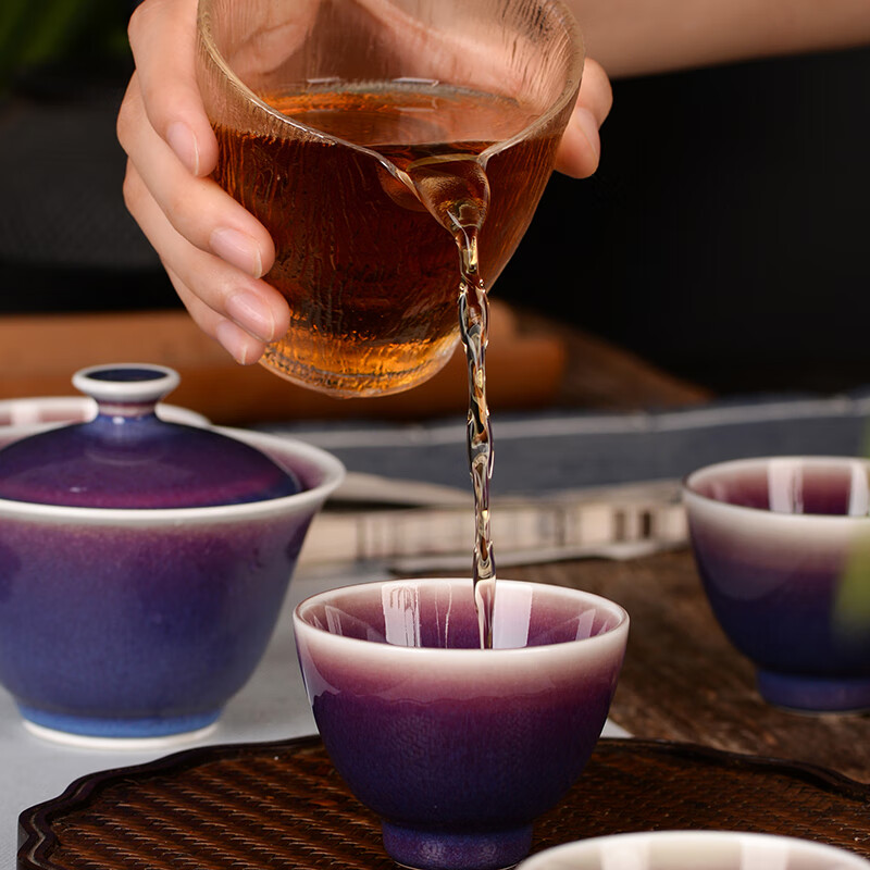 鋆钰郎窑钧红窑变景德镇陶瓷功夫茶具 公道 色釉