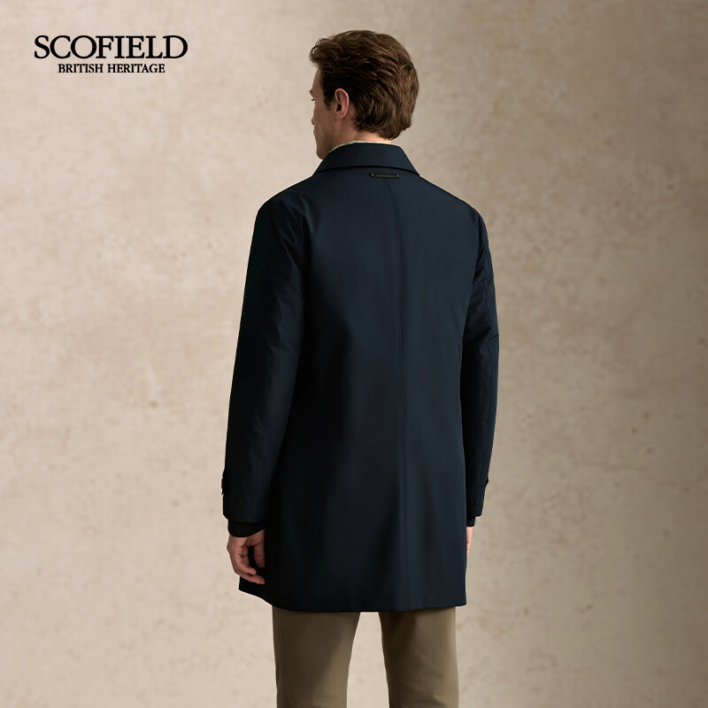 Scofield男装秋季新款复古英伦可拆卸棉服中长款风衣外套 藏青色 M (170)
