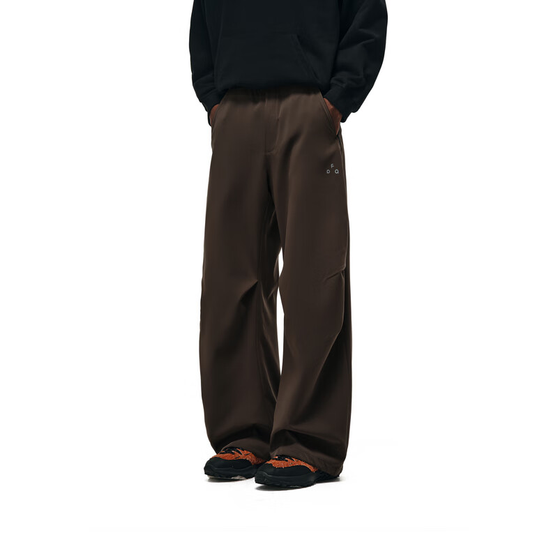 FPA户外打褶弯刀宽松廓形休闲裤子秋季男 工装美式复古高级感伞兵裤 棕色 L