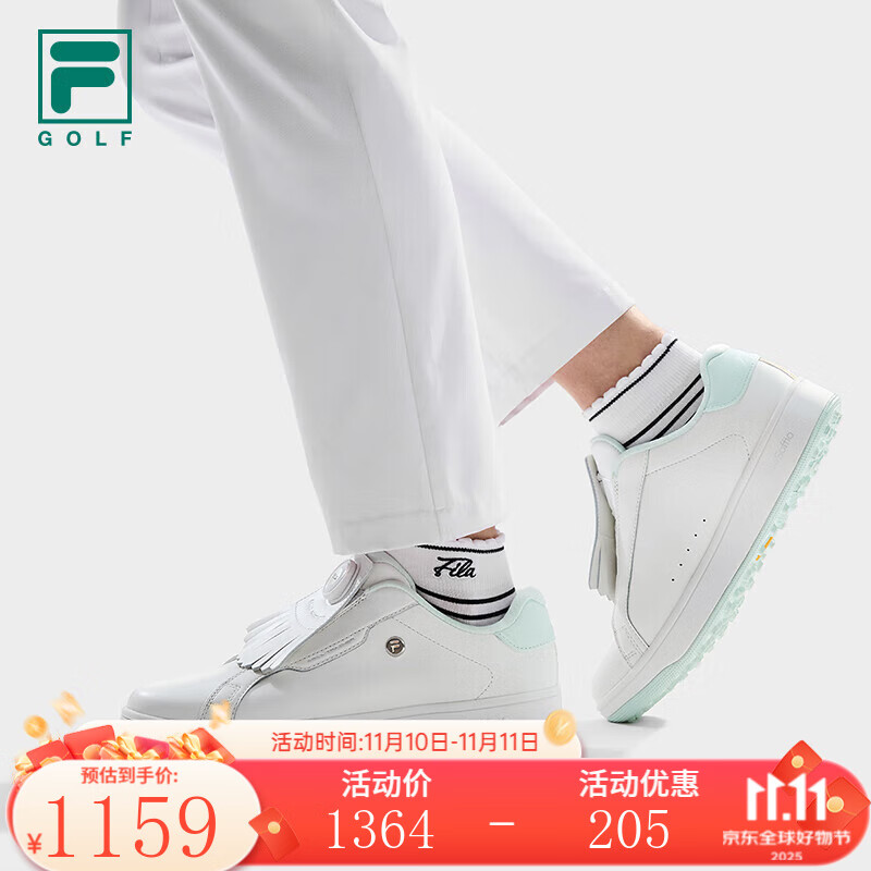 斐乐（FILA）1911软钉高球鞋女鞋2025秋季新款BOA运动鞋综训鞋高尔夫 明亮白-BW 37.5