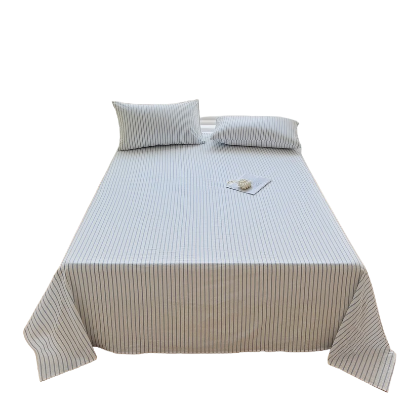 艾薇 A類親膚全棉床單純棉雙人床單單件 230*250cm 藍中條