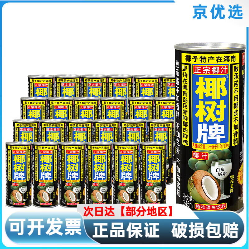 椰树椰汁正宗牌椰子汁245ml*6/24罐装整箱海南特产椰奶果汁饮料 245ml12罐装