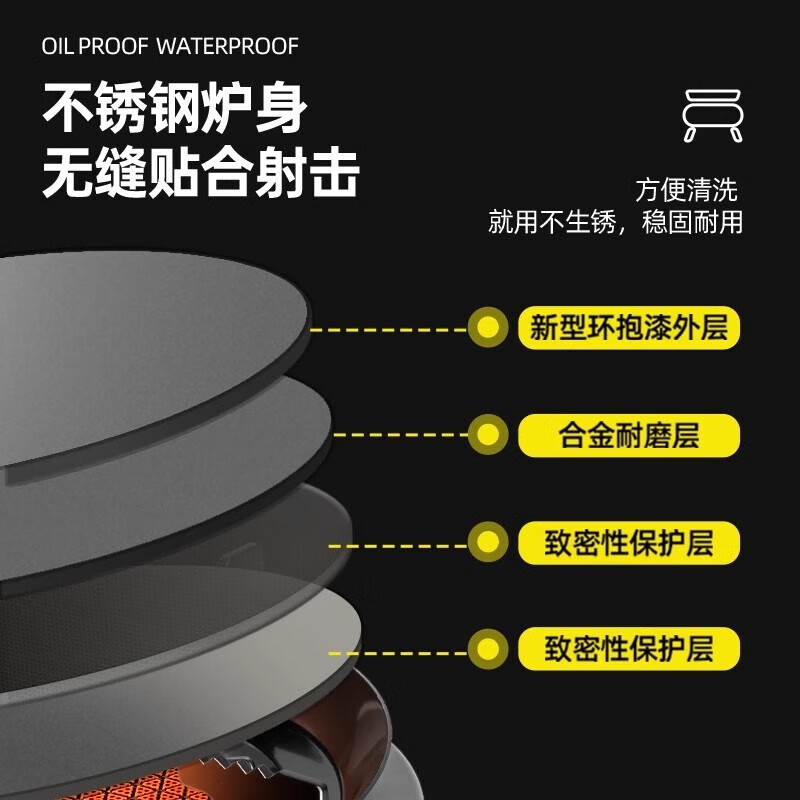 JCZS德国品牌卡式炉户外便携燃气灶煮茶炉新款野餐烤肉火锅 +韩式烤 灰聚能猛火炉