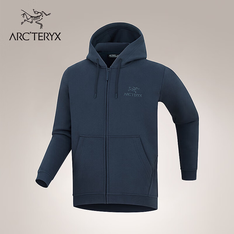 ARC&#039;TERYX始祖鸟 EMBLEM FLEECE FULL-ZIP HOODY 男子 抓绒衫 Black Sapphire/蓝黑色 M