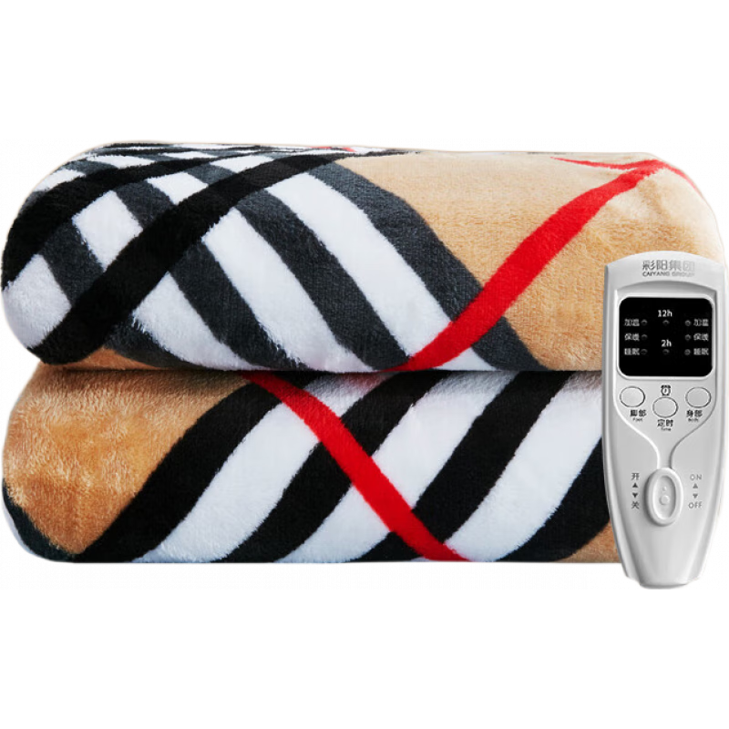 彩陽電熱毯雙人雙控調(diào)溫家用安全單人床學(xué)生宿舍電褥子加熱毯電褥子 法蘭絨_上下控溫【單人160*80】智能定時(shí)_巴寶