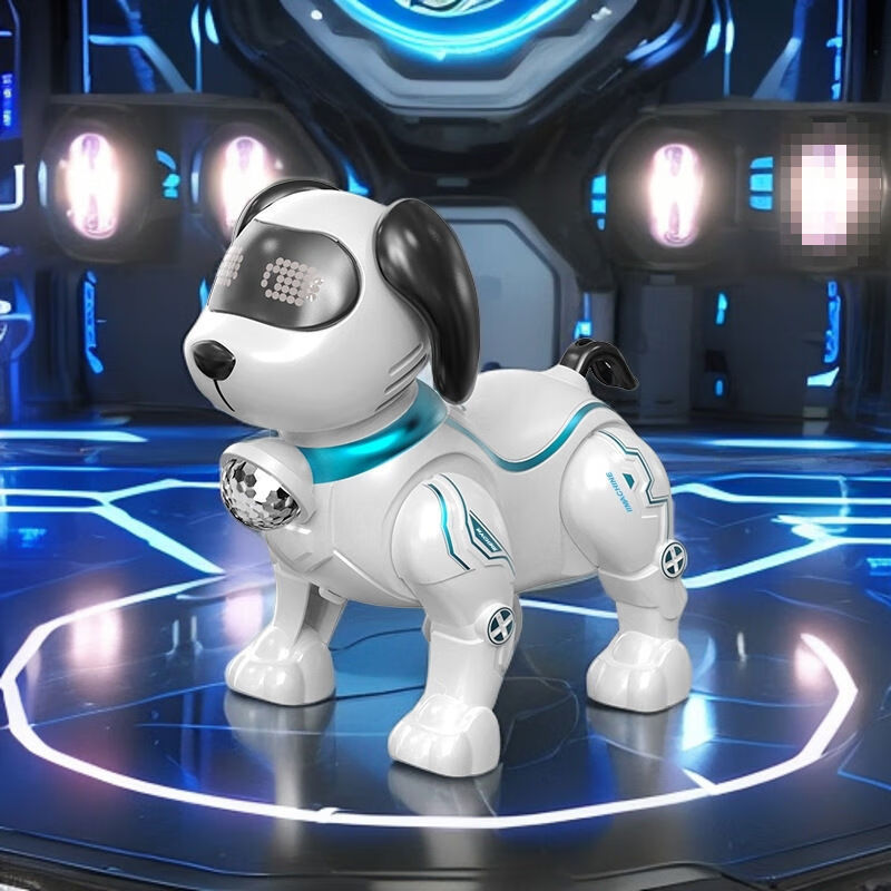 柯玛森儿童玩具牵绳机械狗会走路的宠物机器狗灯光音乐宝宝男孩女孩 马达械狗+牵绳无电池