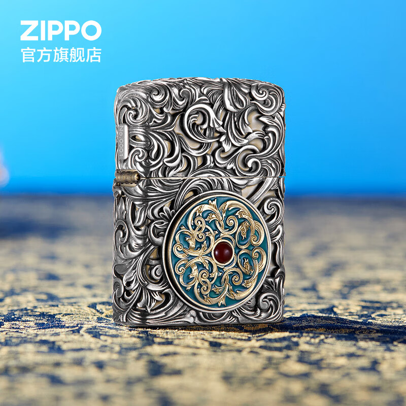 ZIPPO打火机官方旗舰店正品生日送老公礼物 全包裹唐草万代 送男友告白 唐草万代 龙纹雕花礼盒 套装
