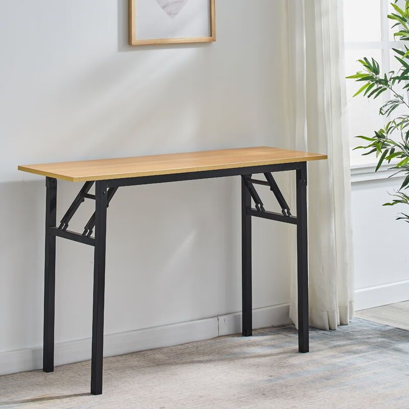 欣慕雅折叠桌简易长条桌办公桌电脑桌餐桌培训书桌折叠便携会议加厚方桌 仿木色 【单层】长80*宽40*高75