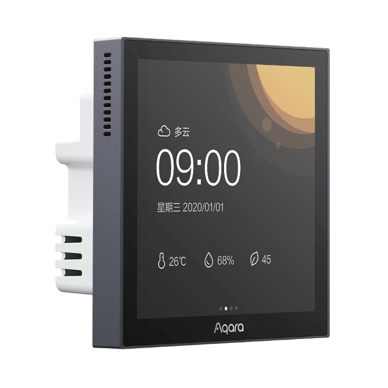 Aqara綠米聯(lián)創(chuàng)場景面板智能開關(guān)S1觸控屏幕已接入HomeKit語音手勢 智能場景面板開關(guān)S1（星空灰）