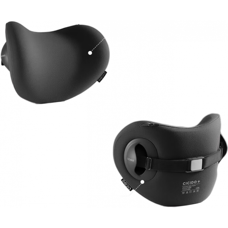 cicido夕多枕車(chē)內用汽車(chē)枕頭腰靠枕主駕駛座椅靠背靠墊開(kāi) 車(chē)用 170°支撐單個(gè)頭枕-密陀黑