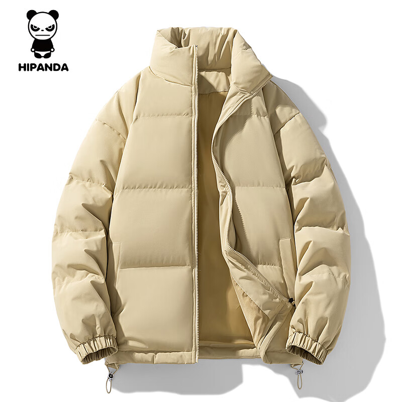 HIPANDA你好熊猫棉服男2025年冬季立领棉衣男女款外套休闲百搭保暖上衣 深卡其色 3XL