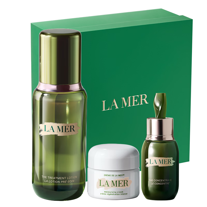 海蓝之谜(LA MER)修护经典套装(精萃水+面霜+精华)护肤品化妆品礼盒生日礼物送女友