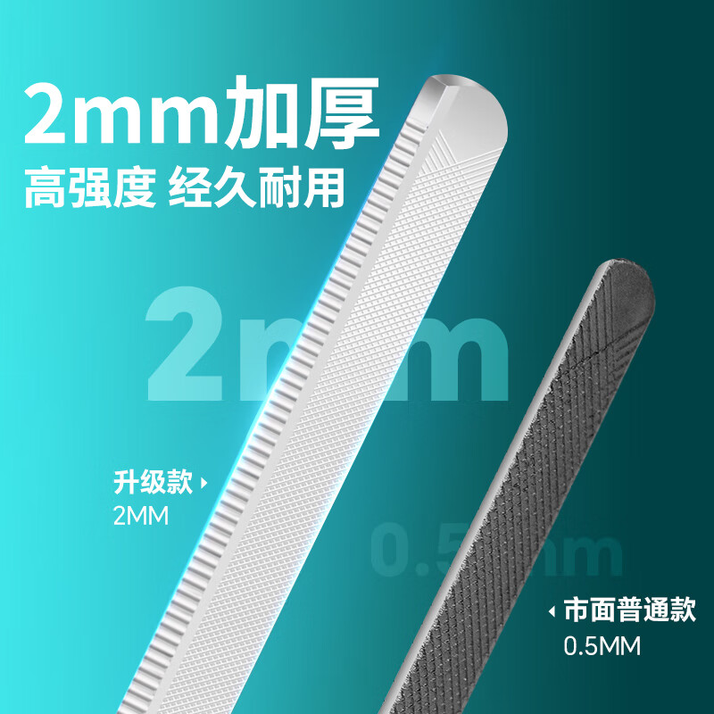 诗翎指甲锉打磨条单个不锈钢挫刀打磨神器厚硬脚指甲锉美甲工具灰 锋刃四面锉刀+16cm平口修脚刀